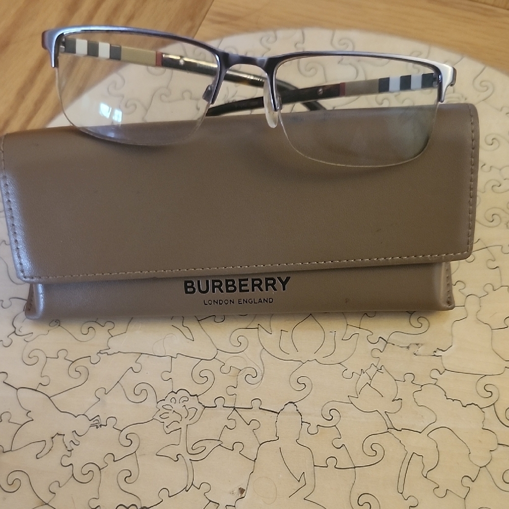 Burberry Semi-Rim Frame with Taupe Leather Case